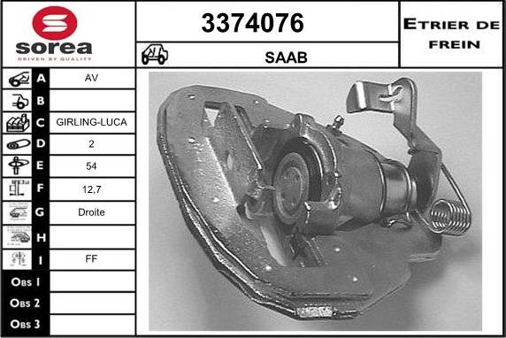 Sera 3374076 - Тормозной суппорт autospares.lv