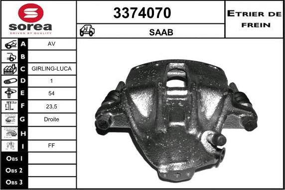 Sera 3374070 - Тормозной суппорт autospares.lv