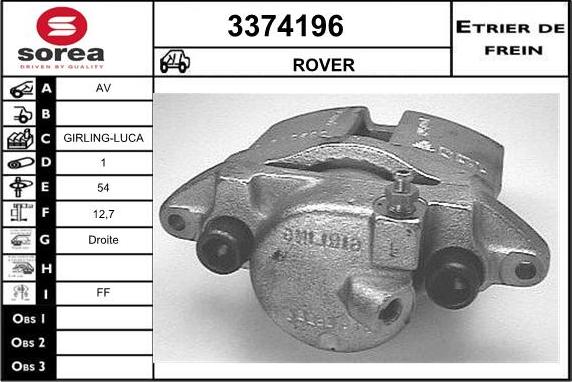 Sera 3374196 - Тормозной суппорт autospares.lv