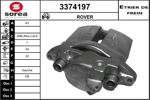 Sera 3374197 - Тормозной суппорт autospares.lv