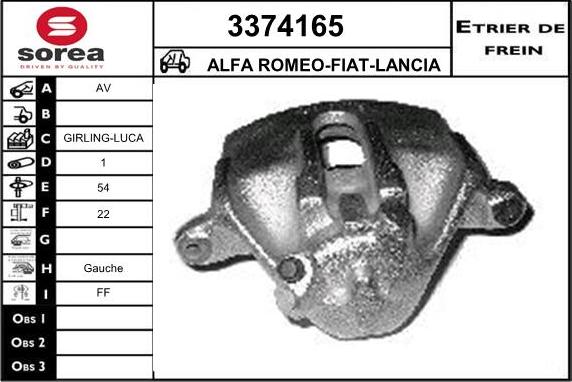 Sera 3374165 - Тормозной суппорт autospares.lv