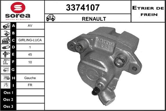 Sera 3374107 - Тормозной суппорт autospares.lv