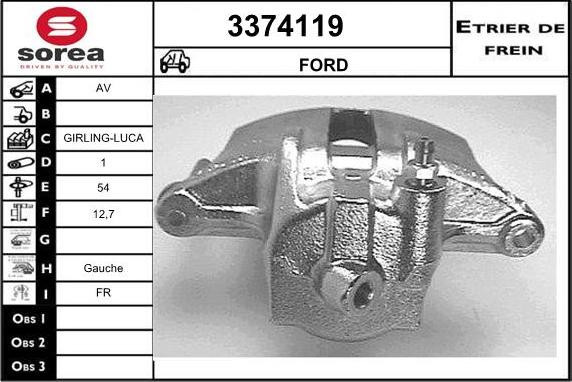 Sera 3374119 - Тормозной суппорт autospares.lv