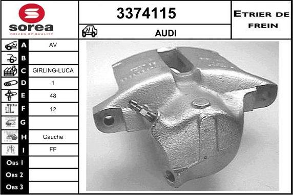 Sera 3374115 - Тормозной суппорт autospares.lv