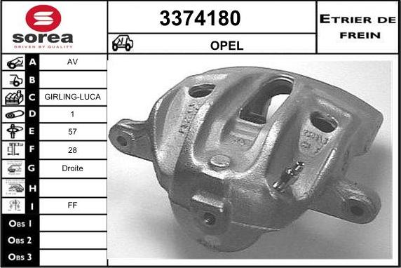 Sera 3374180 - Тормозной суппорт autospares.lv