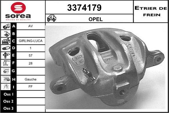 Sera 3374179 - Тормозной суппорт autospares.lv