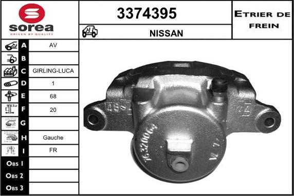 Sera 3374395 - Тормозной суппорт autospares.lv