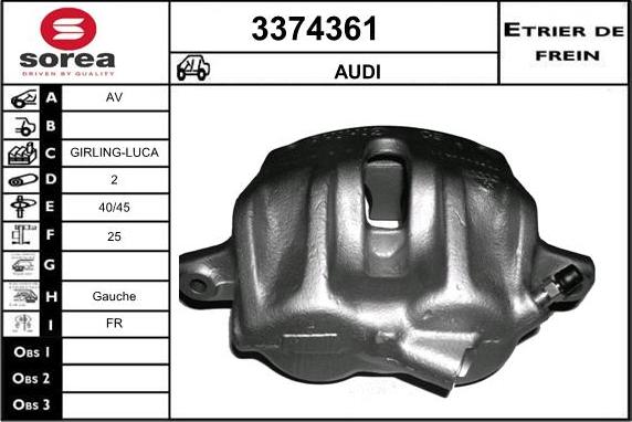 Sera 3374361 - Тормозной суппорт autospares.lv