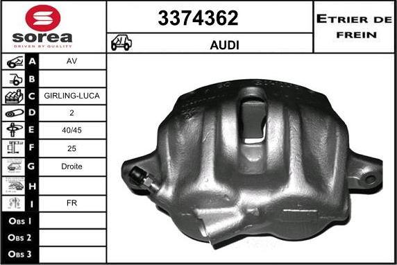 Sera 3374362 - Тормозной суппорт autospares.lv