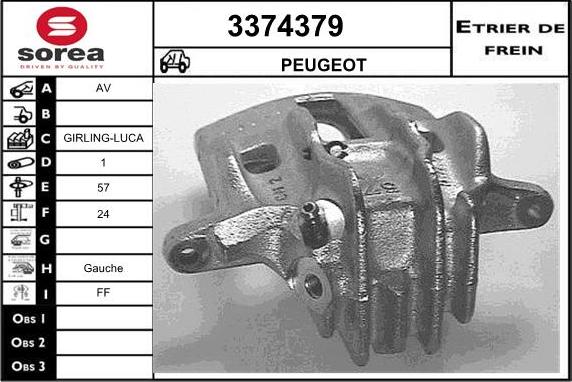 Sera 3374379 - Тормозной суппорт autospares.lv