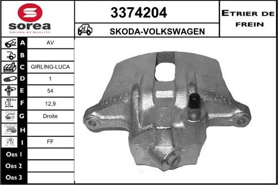 Sera 3374204 - Тормозной суппорт autospares.lv