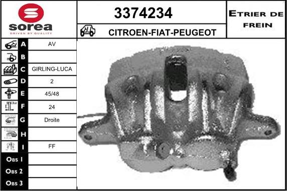 Sera 3374234 - Тормозной суппорт autospares.lv