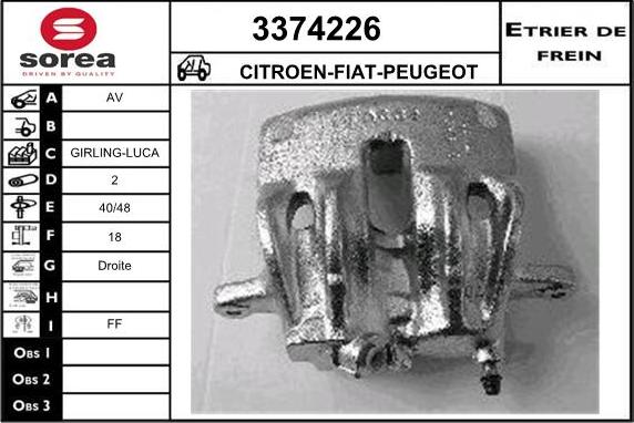 Sera 3374226 - Тормозной суппорт autospares.lv