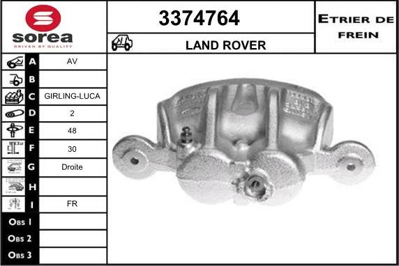 Sera 3374764 - Тормозной суппорт autospares.lv