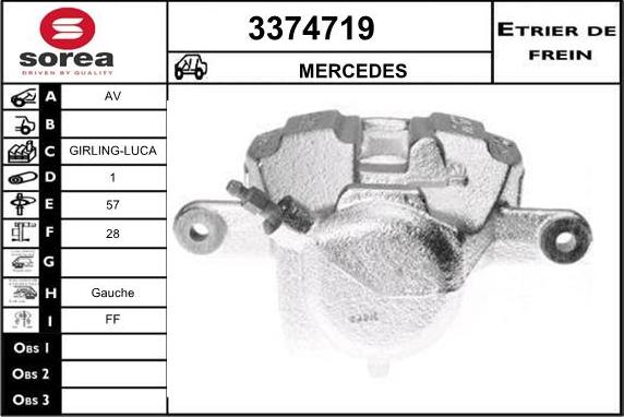 Sera 3374719 - Тормозной суппорт autospares.lv