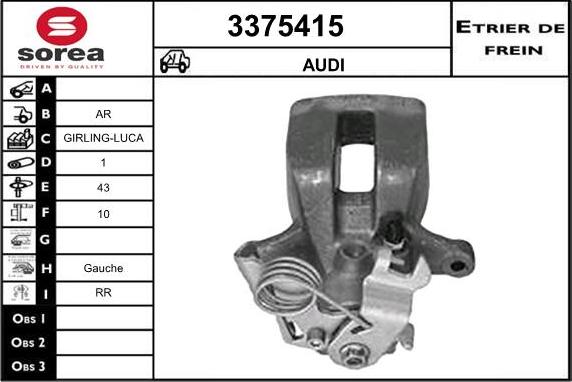 Sera 3375415 - Тормозной суппорт autospares.lv