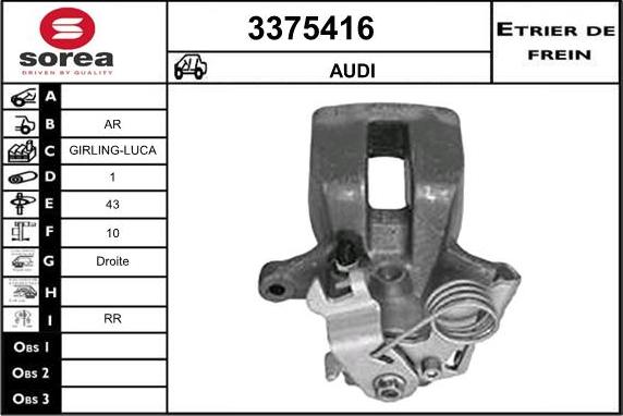 Sera 3375416 - Тормозной суппорт autospares.lv