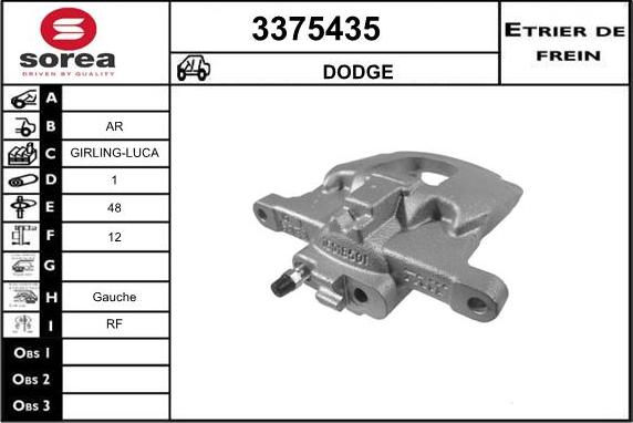 Sera 3375435 - Тормозной суппорт autospares.lv