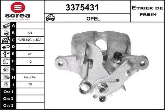 Sera 3375431 - Тормозной суппорт autospares.lv