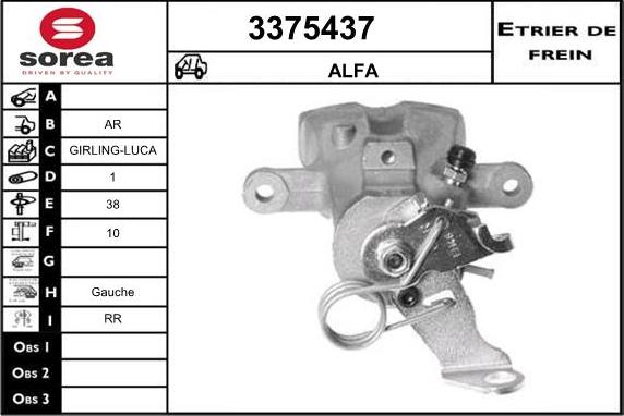 Sera 3375437 - Тормозной суппорт autospares.lv