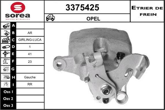 Sera 3375425 - Тормозной суппорт autospares.lv