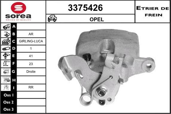 Sera 3375426 - Тормозной суппорт autospares.lv