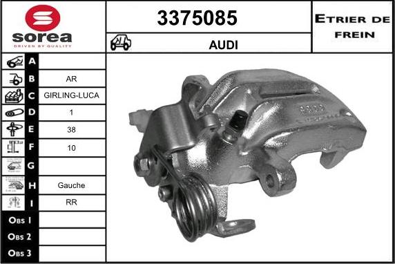 Sera 3375085 - Тормозной суппорт autospares.lv