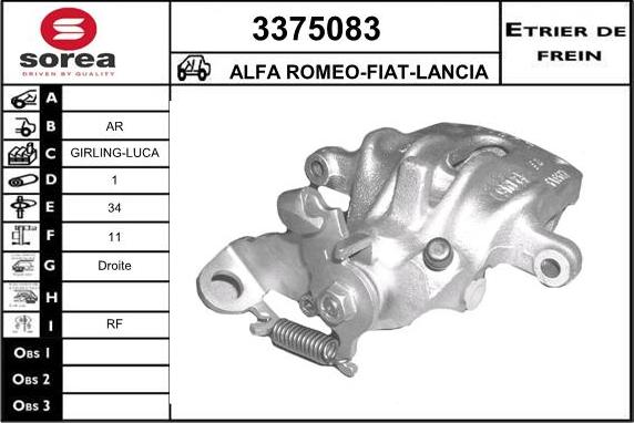 Sera 3375083 - Тормозной суппорт autospares.lv