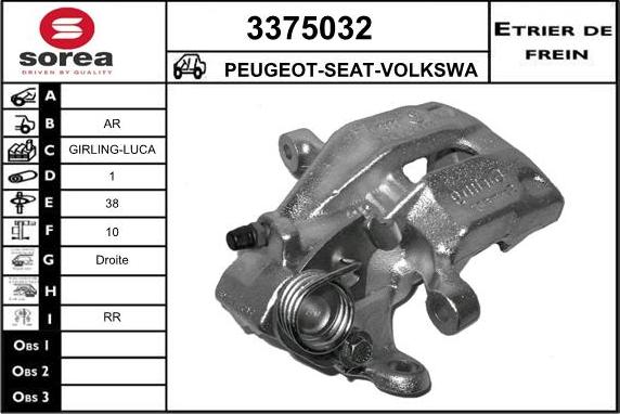 Sera 3375032 - Тормозной суппорт autospares.lv