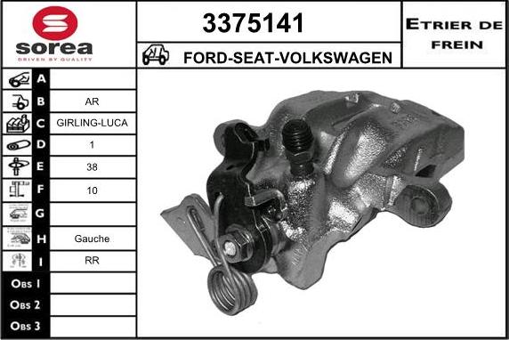 Sera 3375141 - Тормозной суппорт autospares.lv