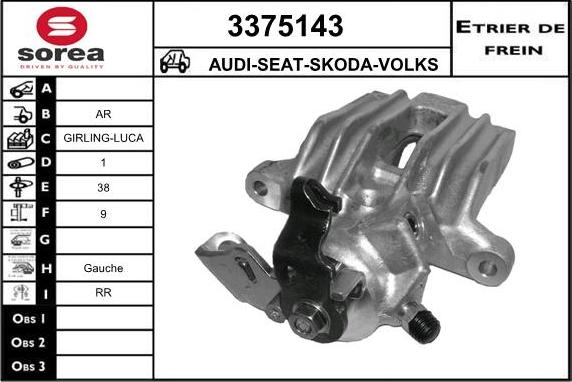 Sera 3375143 - Тормозной суппорт autospares.lv