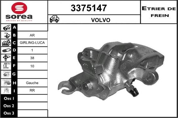 Sera 3375147 - Тормозной суппорт autospares.lv