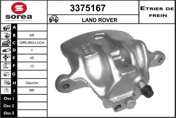 Sera 3375167 - Тормозной суппорт autospares.lv