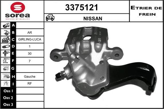 Sera 3375121 - Тормозной суппорт autospares.lv