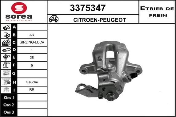 Sera 3375347 - Тормозной суппорт autospares.lv