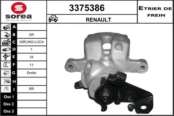 Sera 3375386 - Тормозной суппорт autospares.lv