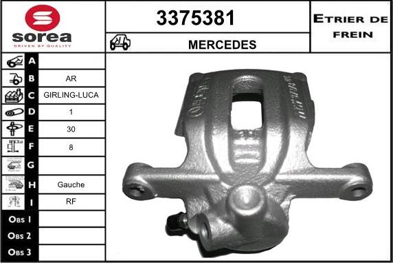 Sera 3375381 - Тормозной суппорт autospares.lv