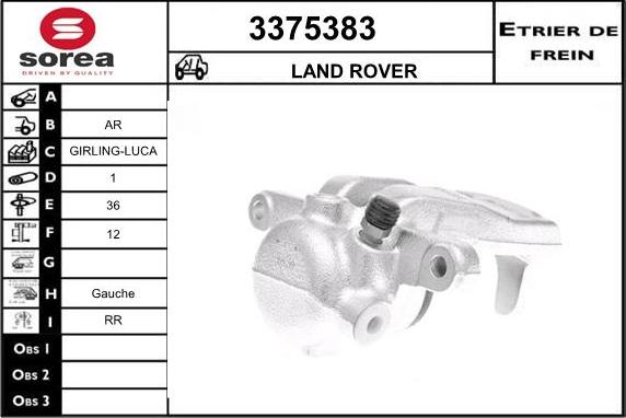 Sera 3375383 - Тормозной суппорт autospares.lv