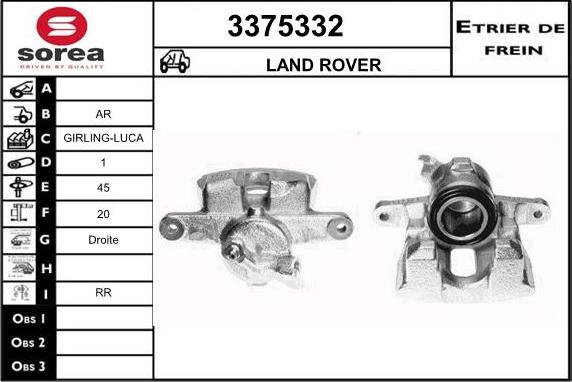 Sera 3375332 - Тормозной суппорт autospares.lv