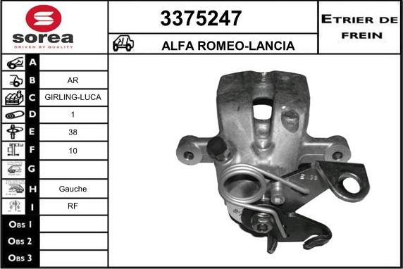 Sera 3375247 - Тормозной суппорт autospares.lv