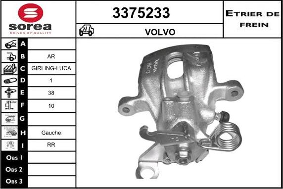 Sera 3375233 - Тормозной суппорт autospares.lv