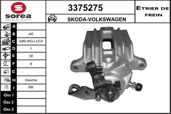 Sera 3375275 - Тормозной суппорт autospares.lv