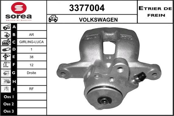 Sera 3377004 - Тормозной суппорт autospares.lv