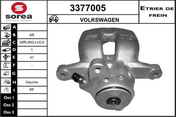 Sera 3377005 - Тормозной суппорт autospares.lv