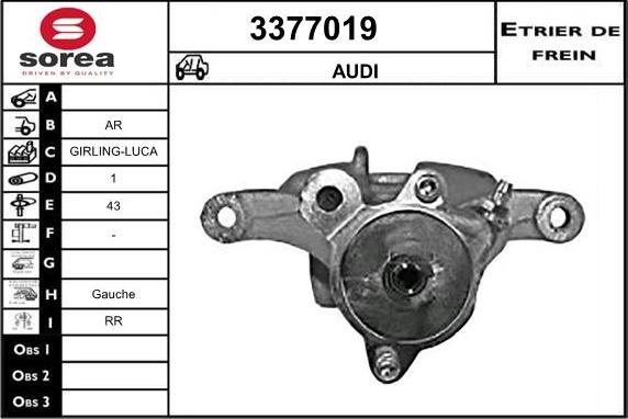 Sera 3377019 - Тормозной суппорт autospares.lv