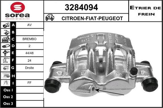 Sera 3284094 - Тормозной суппорт autospares.lv