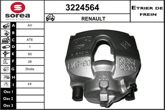 Sera 3224564 - Тормозной суппорт autospares.lv