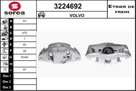 Sera 3224692 - Тормозной суппорт autospares.lv