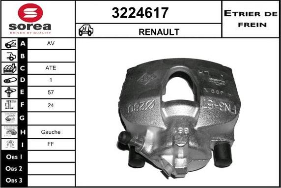 Sera 3224617 - Тормозной суппорт autospares.lv