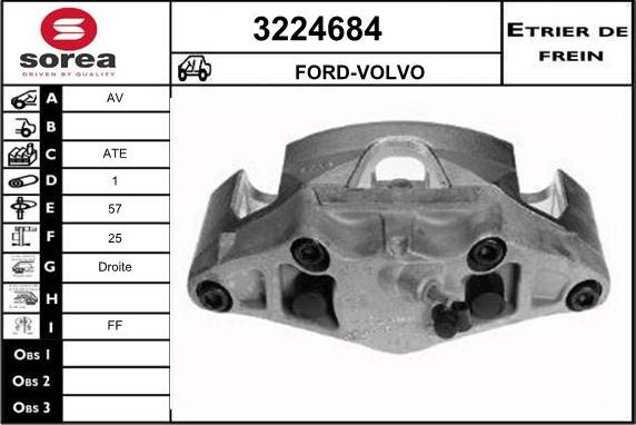 Sera 3224684 - Тормозной суппорт autospares.lv